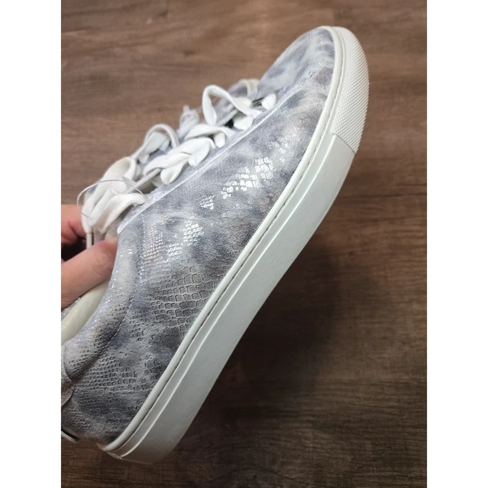 J/Slides Womens 10 Sneaker Platform Snake Python Metallic Silver Gray J‎ Slides